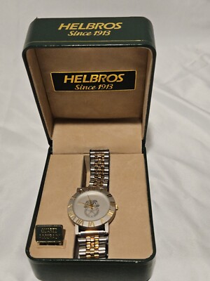 Vintage Men's Helbros UAW  Retirement Quartz Watch Original Box