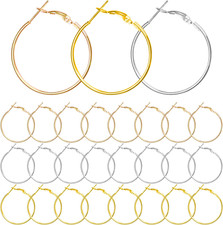 60Pcs round Hoop Earring Findings Stainless Steel Earrings Beading Making Open B
