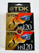 2 TDK HS120 8mm Video Cassette Camcorder Tapes High Standard - Made in Japan