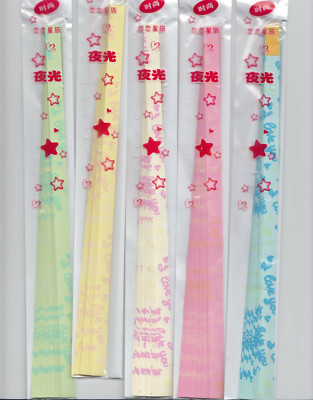 Scented I Love you Lucky Star Origami Folding  Paper Strips, Glow in Dark