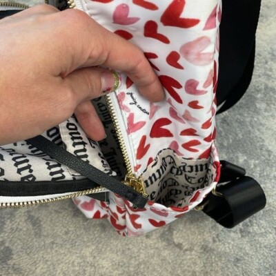 Juicy Couture Mini Heart Backpack White Red Black Casual | eBay display picture 2