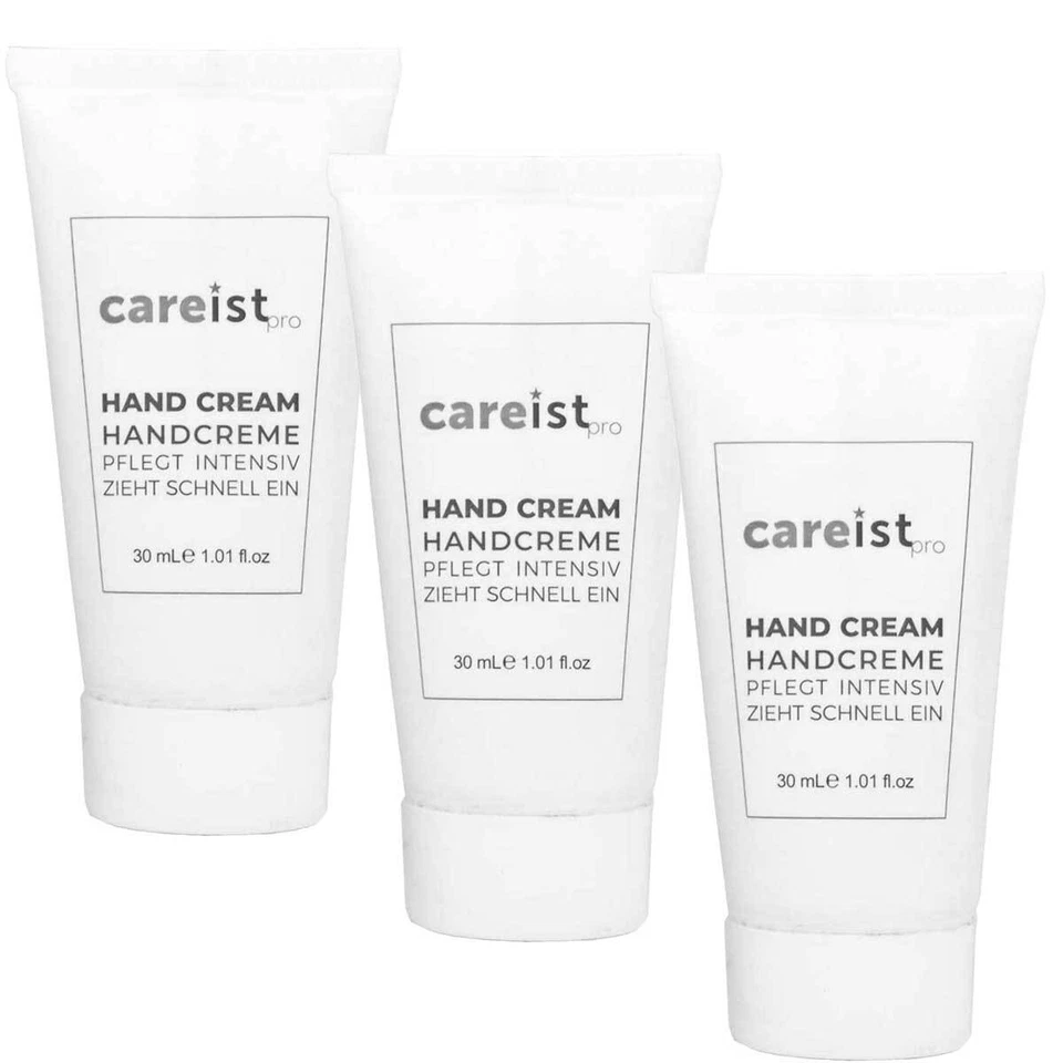 BEAUTY&MORE 3x CareistPro Handcreme Für Raue Und Rissige Hände Reisegröße, (3x30ml)