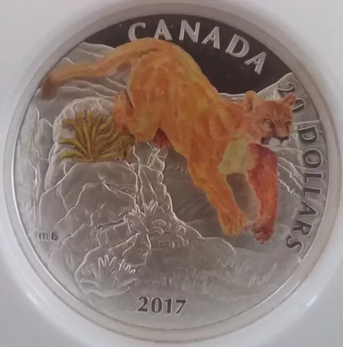 RARE 4 Low Mint 6K Canada $20 3D Leaping Cougar .999 OZ Silver NGC Proof 69