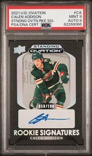 PSA 9 2021 UPPER DECK STANDING OVATION ROOKIE SIGNATURES CALEN ADDISON AUTO /100