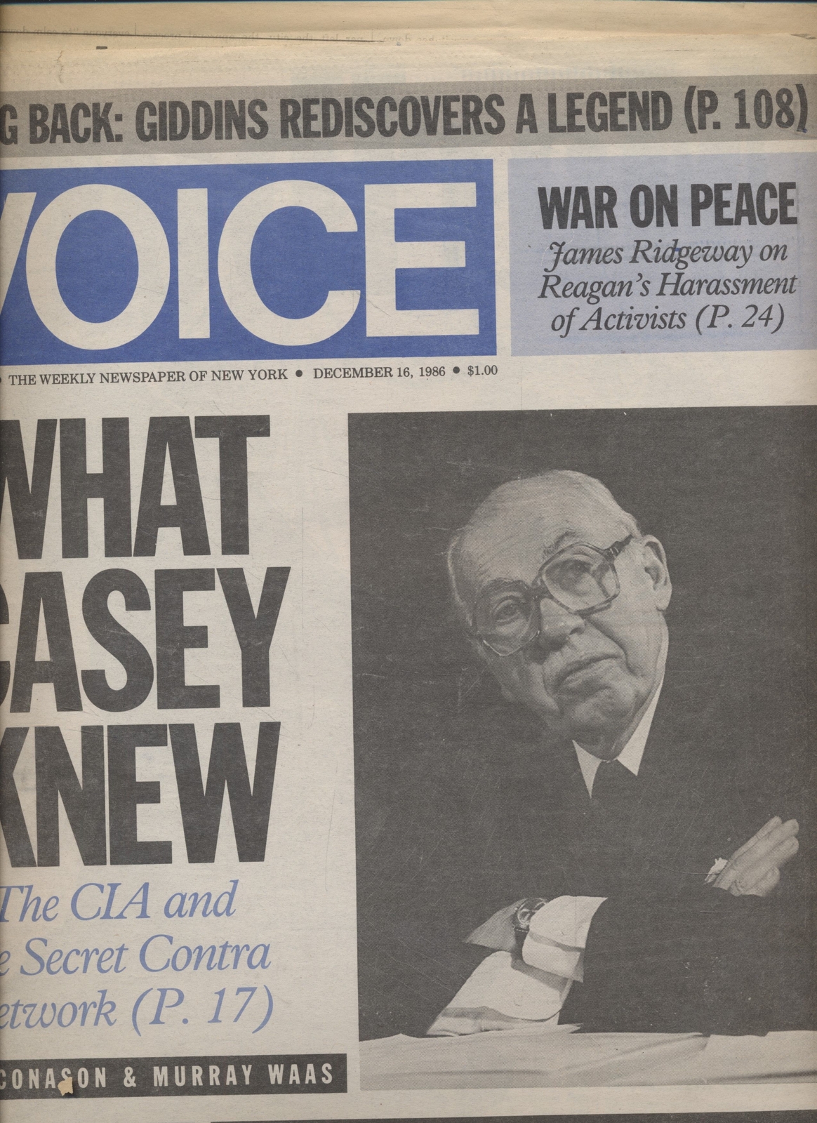 The Village Voice Vol XXXI No 50 1986 The Weekly Newpaper Of New the-village-voice-vol-xxxi-no-50-1986-the-weekly-newpaper-of-new