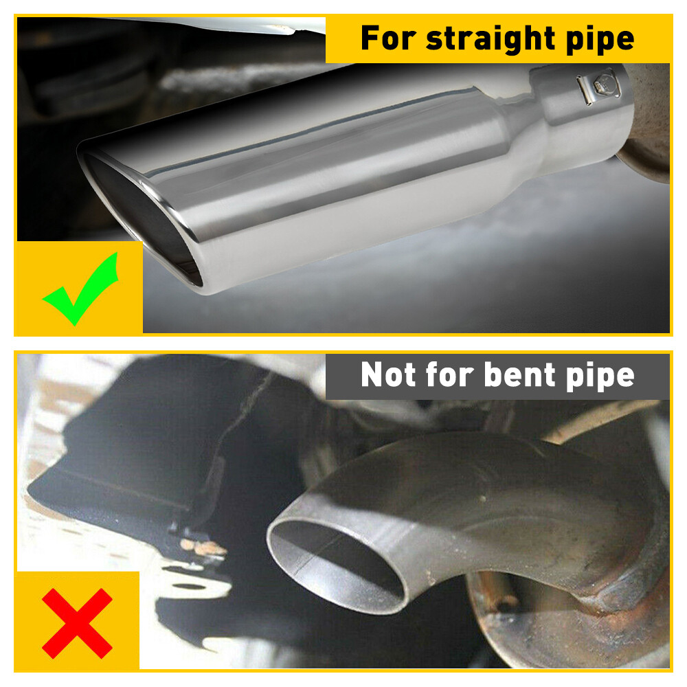 Car Exhaust Tip Outlet OD Stainless 2.5'' Inlet 3'' Steel Muffler Pipe Bolt on