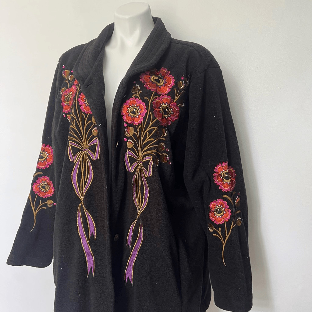 Bob Mackie Wearable Art 90s Embroidered Jacket - image 3