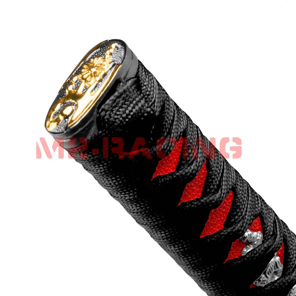 Espada Samurai Negro Rojo Perilla de Cambio Aleación Katana Adaptadores Universal 15cm Foto 3 de 4