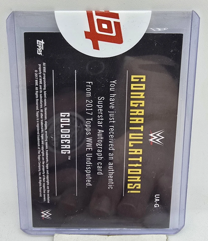 Topps Authentics Signed 28/50 Goldberg WWE 2017 Undisputed Wrestling Auto Card - Image 3 of 4