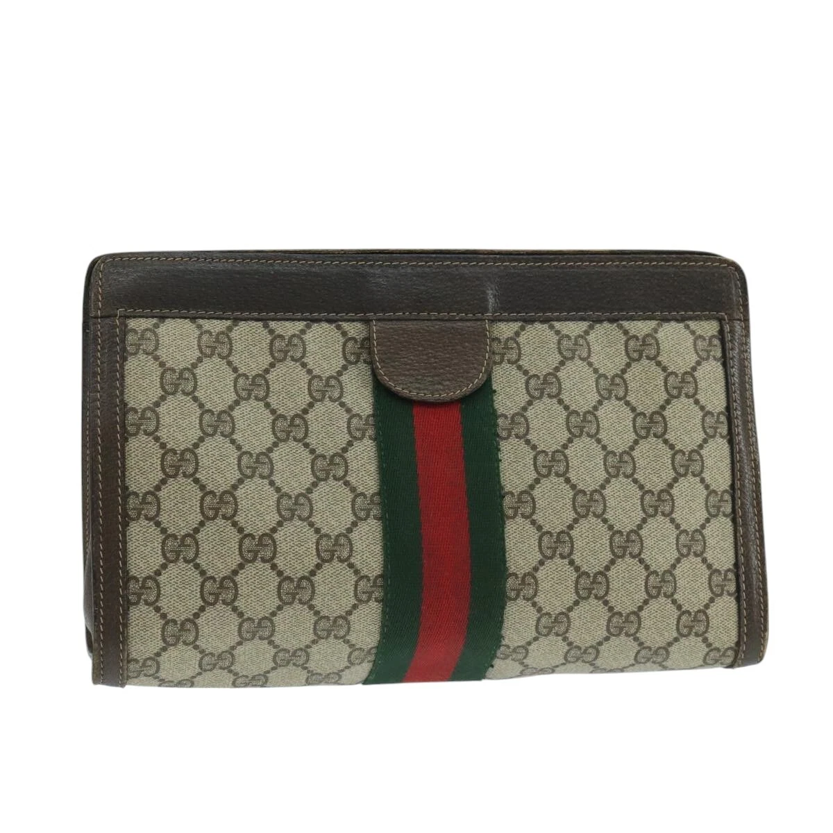 Sac pochette GUCCI GG Supreme Web Sherry Line PVC beige 41 014 2125 28 authentique fm4226