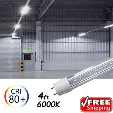 100 PACK LED G13 4FT 4 Foot T8 Tube Light Bulbs 18W 6500K Clear LENS Fluorescent