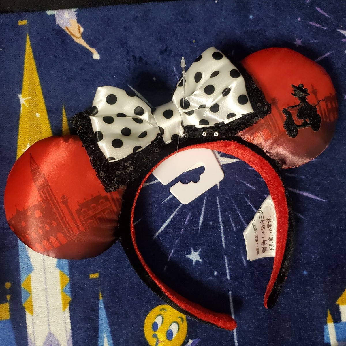 WDW Disney Parks Epcot Italy Pavilion Ciao Bella Minnie Mouse Ears Headband 2021 Disney Parks Ciao Bella EPCOT Italy Showcase Minnie  main image 4