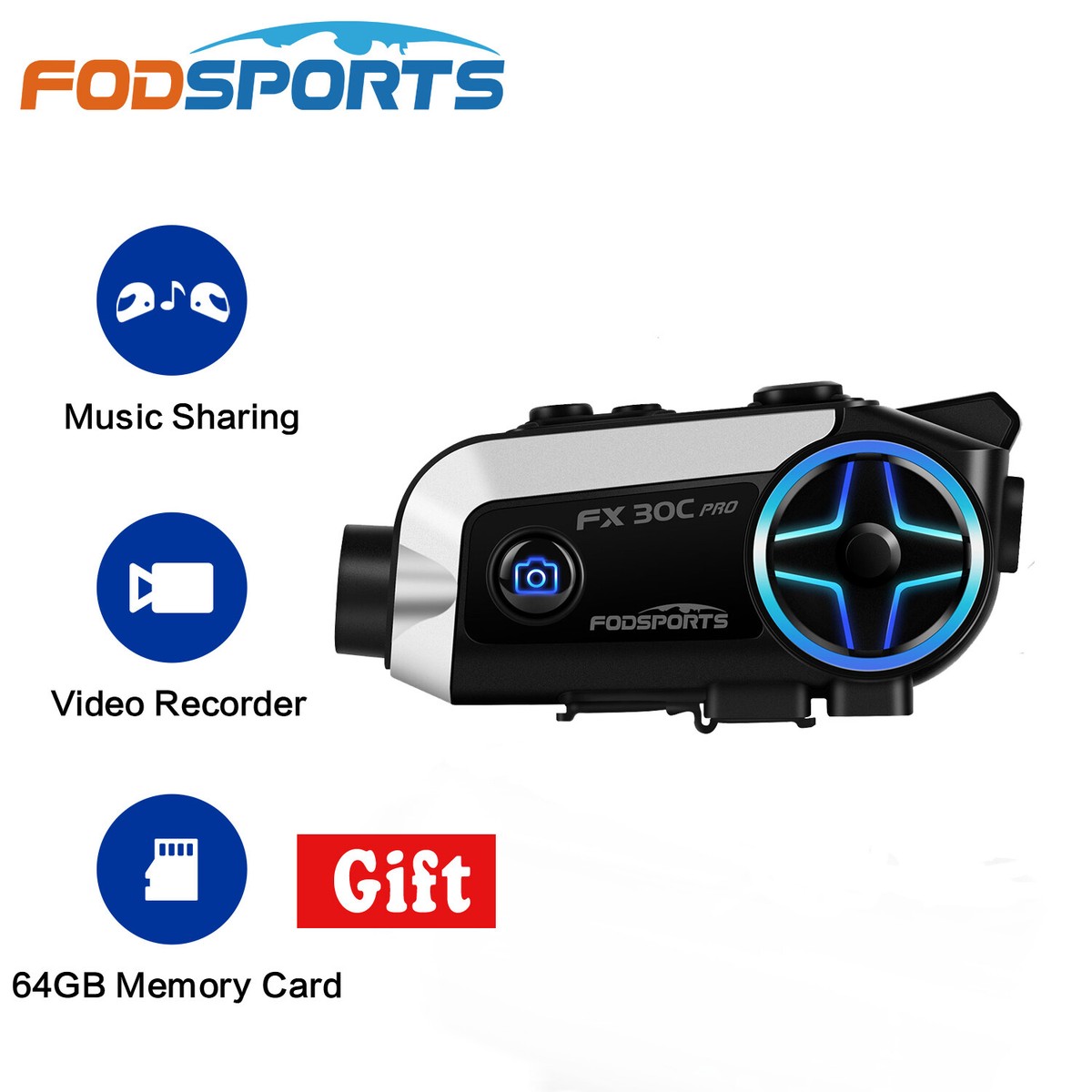 Fodsports Bluetooth Motorcycle Helmet Interphone BT Intercom