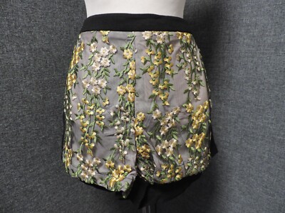 Millie Mackintosh bestickte Shorts schwarz UK 14 LN041 JJ 03