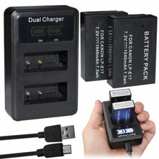 2X Battery  charger For Canon LP-E17 for EOS 77D M3 M5 800D 750D 760D T6i T6s
