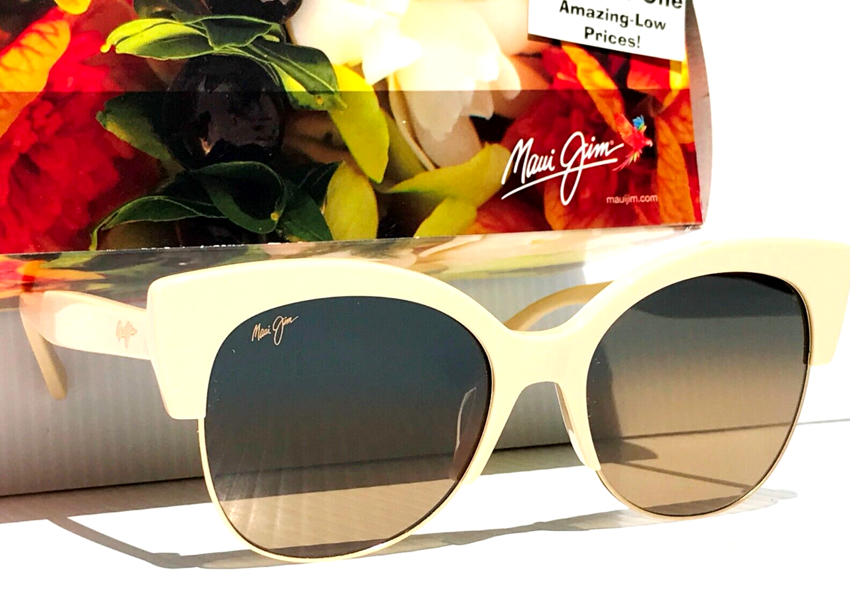 NEW Maui Jim MARIPOSA Ivory Gold POLARIZED Bronze GLASS Sunglass