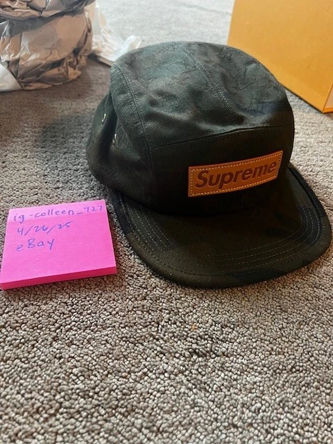 ?❇️Bonnet de camp Louis Vuitton x Supreme LV vert camouflage   NEUF boîte logo t shirt ❇️?