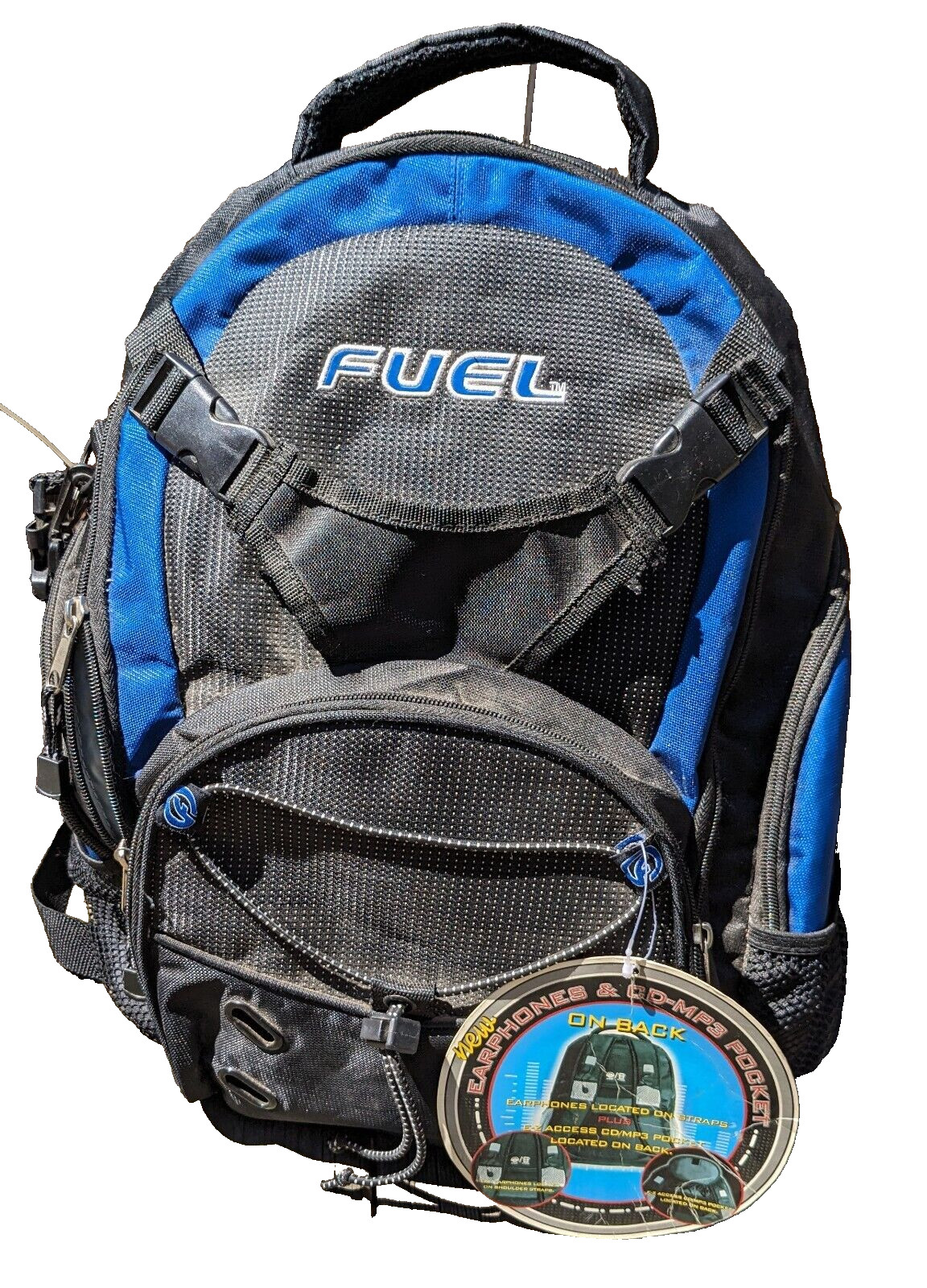 New Vintage Y2K FUEL Backpack With Headphones & CD MP3 Pocke
