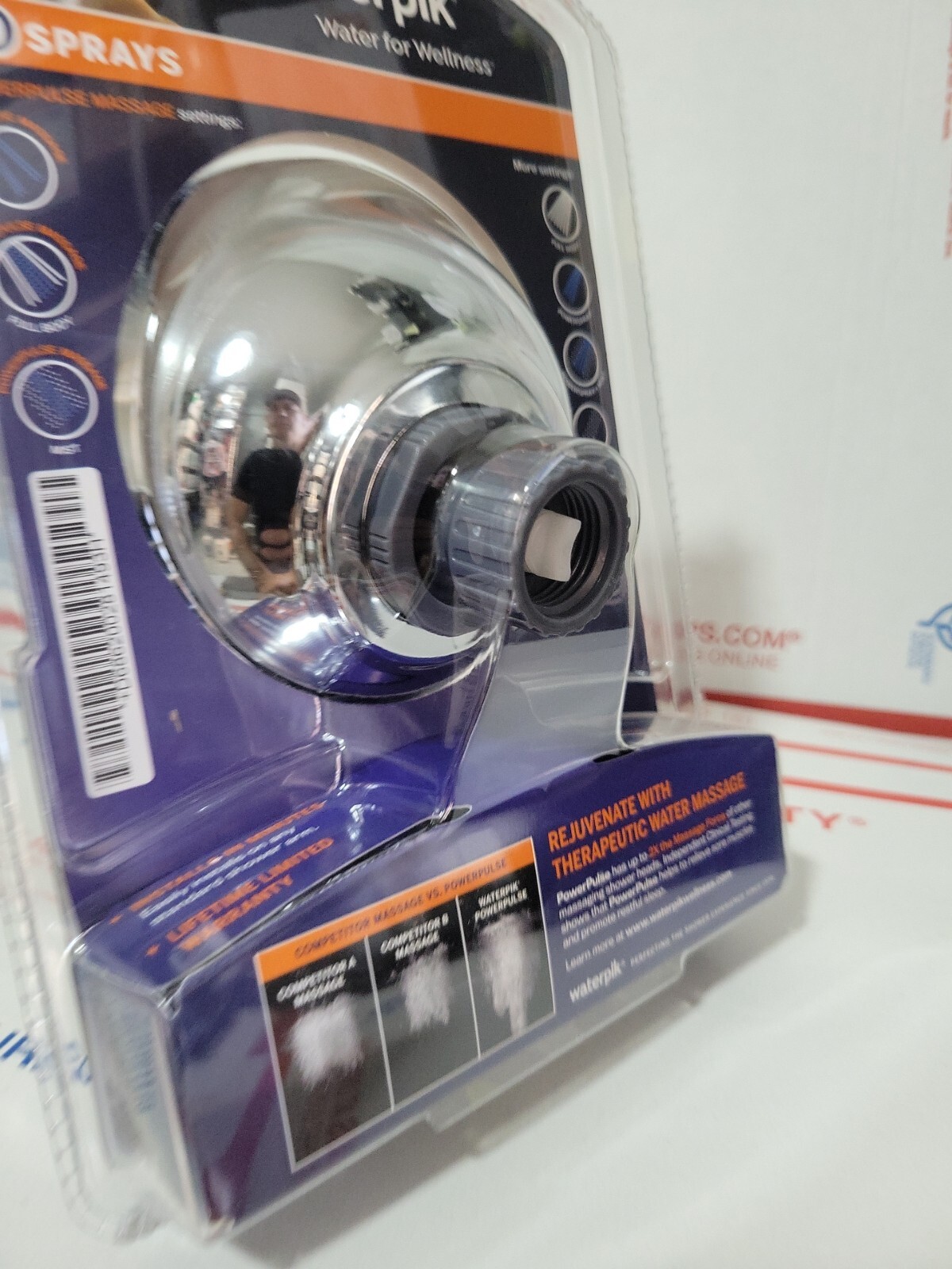 Waterpik 9-Spray 4.5 in. Single Wall Mount 1.8 GPM Fixed Shower Head Chrome