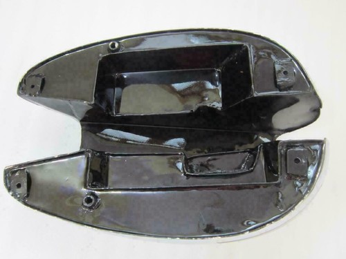 Matchless AJS Twin G9 G12 Chrome & Black Painted Fuel Petrol Tank - Foto 7 di 8