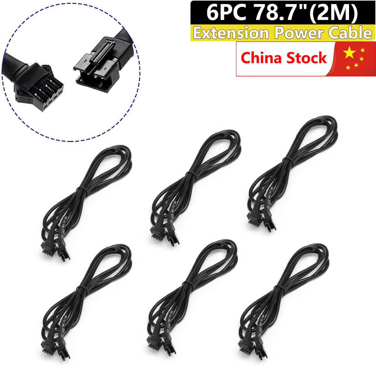 6X Extension Cord Cable Wire For RGB LED Rock Light Pods 4-Pin 12V Off Road UTV-image