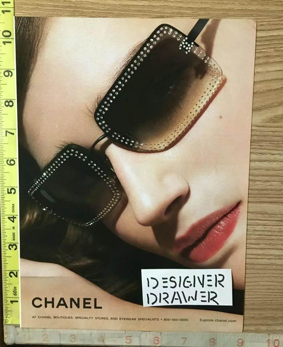 Chanel Rhinestone Sunglasses 2004 Print Ad With Isabeli Fontana