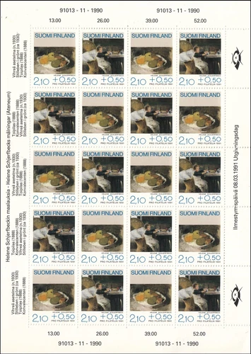 Helene Schjerfbeck Popular Paintings Pro Filatelia Finland Mint MNH Sheet 1991