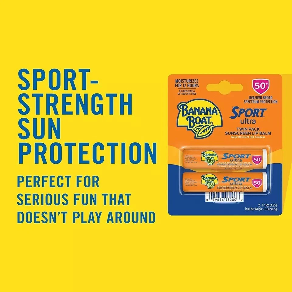 Banana Boat Sport Ultra SPF 50 Lip Sunscreen Twin Pack | SPF Lip Balm Pack 2 Pc - Image 4 of 4