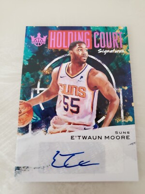 E'Twaun Moore 2020-21 Panini Court Kings Pink Holding Court Auto 3/8 SSP Suns