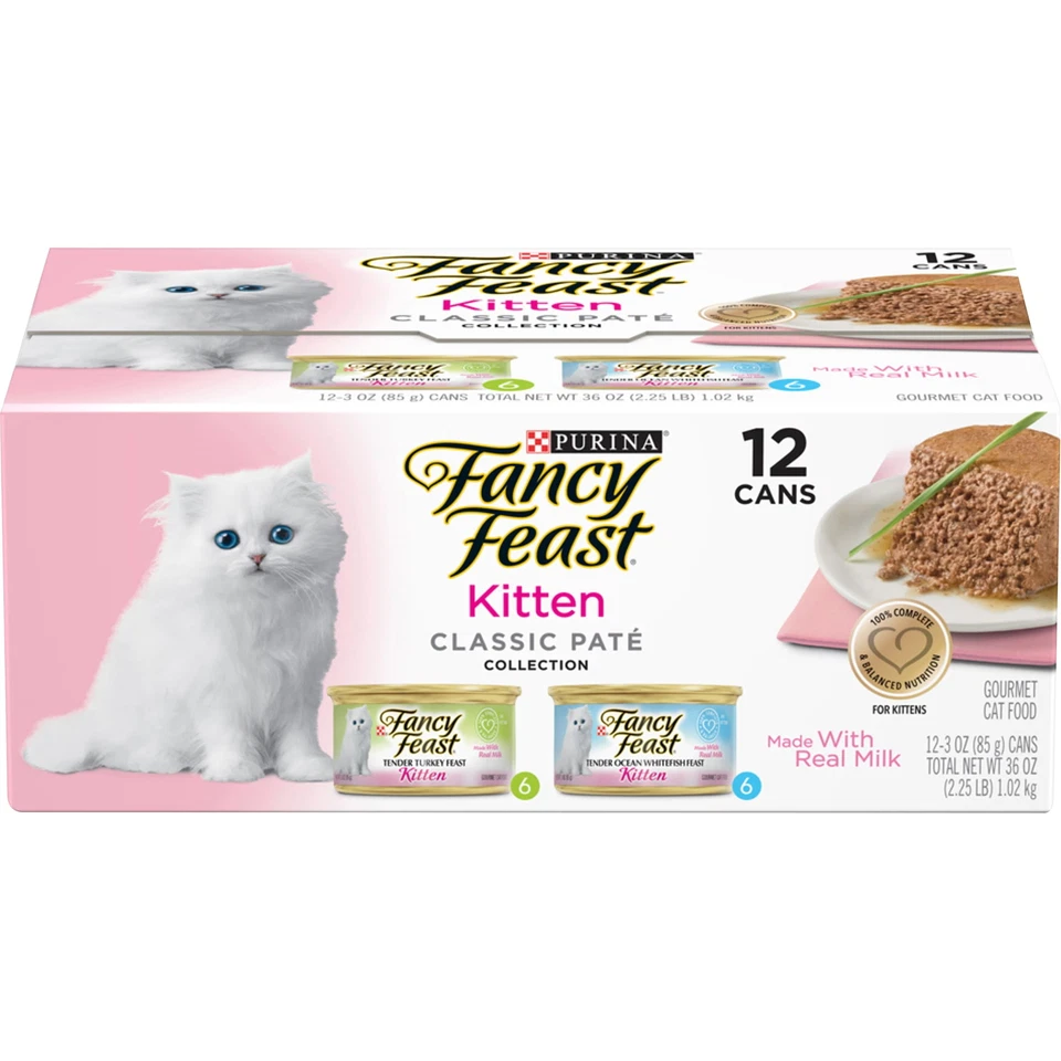 2 pack) Purina Fancy Feast Classic Pate Kitten Wet Cat Food Salmon 3 oz(12 Pack) - Image 2 of 4