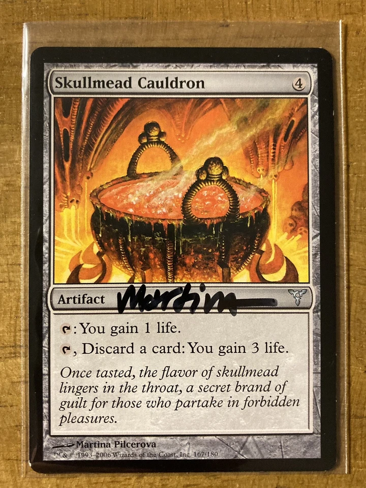 MTG✨Signed SKULLMEAD CAULDRON ARTIST PROOF w/SKETCH✨Dissension NM Uncommon 2006 - Image 2 of 3
