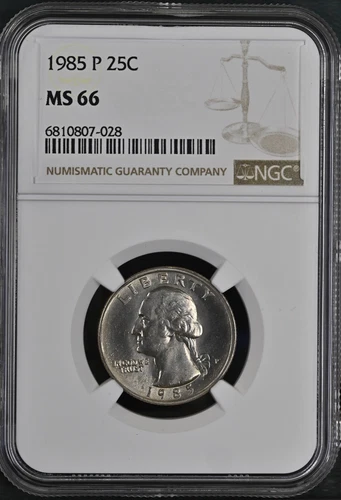 1985-P 25C Washington Quarter Dollar NGC  MS66    6810807-028