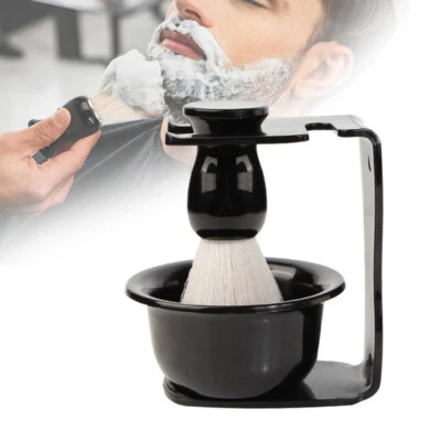 Juego de brochas de afeitar para hombres soporte para afeitar barba depilación con taza de tazón - Imagen 1 de 4