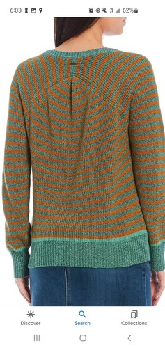 Prana Sweater Striped Boat Neck Long 