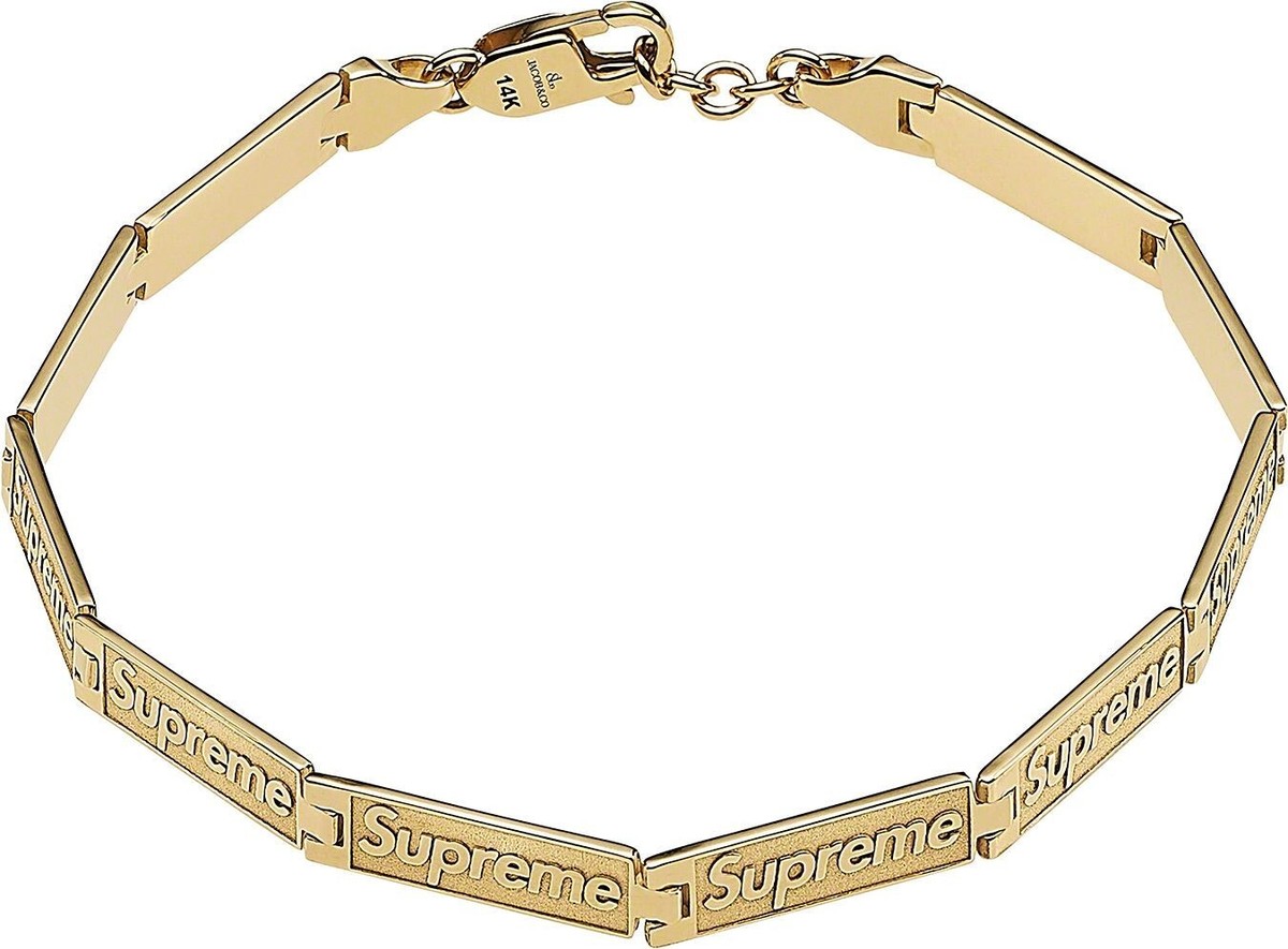 Supreme Jacob & Co Logo Link Bracelet Solid 14k GOLD S/M Small