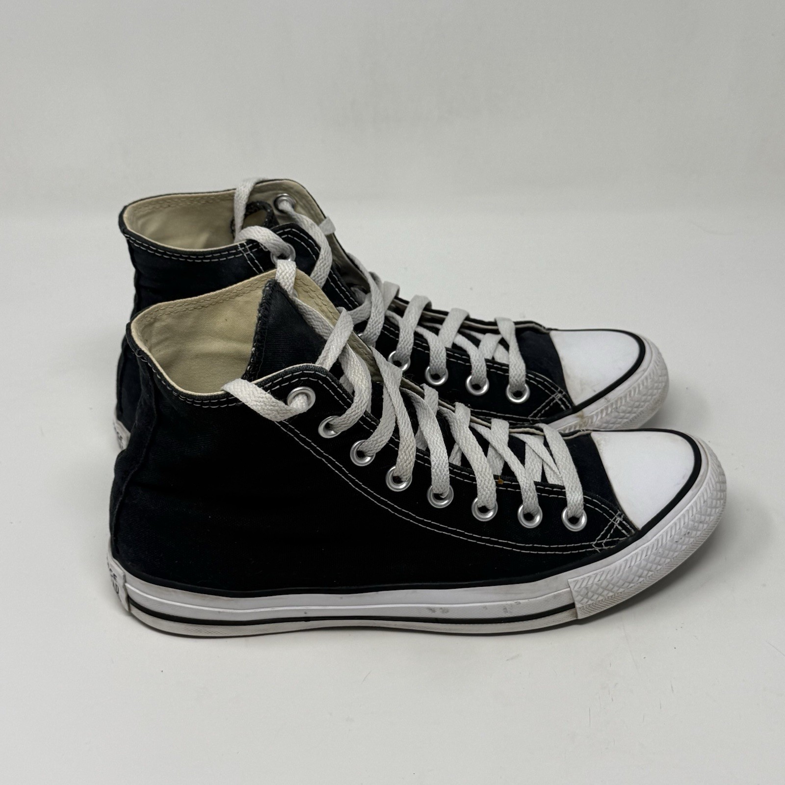 Converse All Star Chuck Taylor Sneakers Womens 9 Black Canvas High Top Shoes thumbnail 5