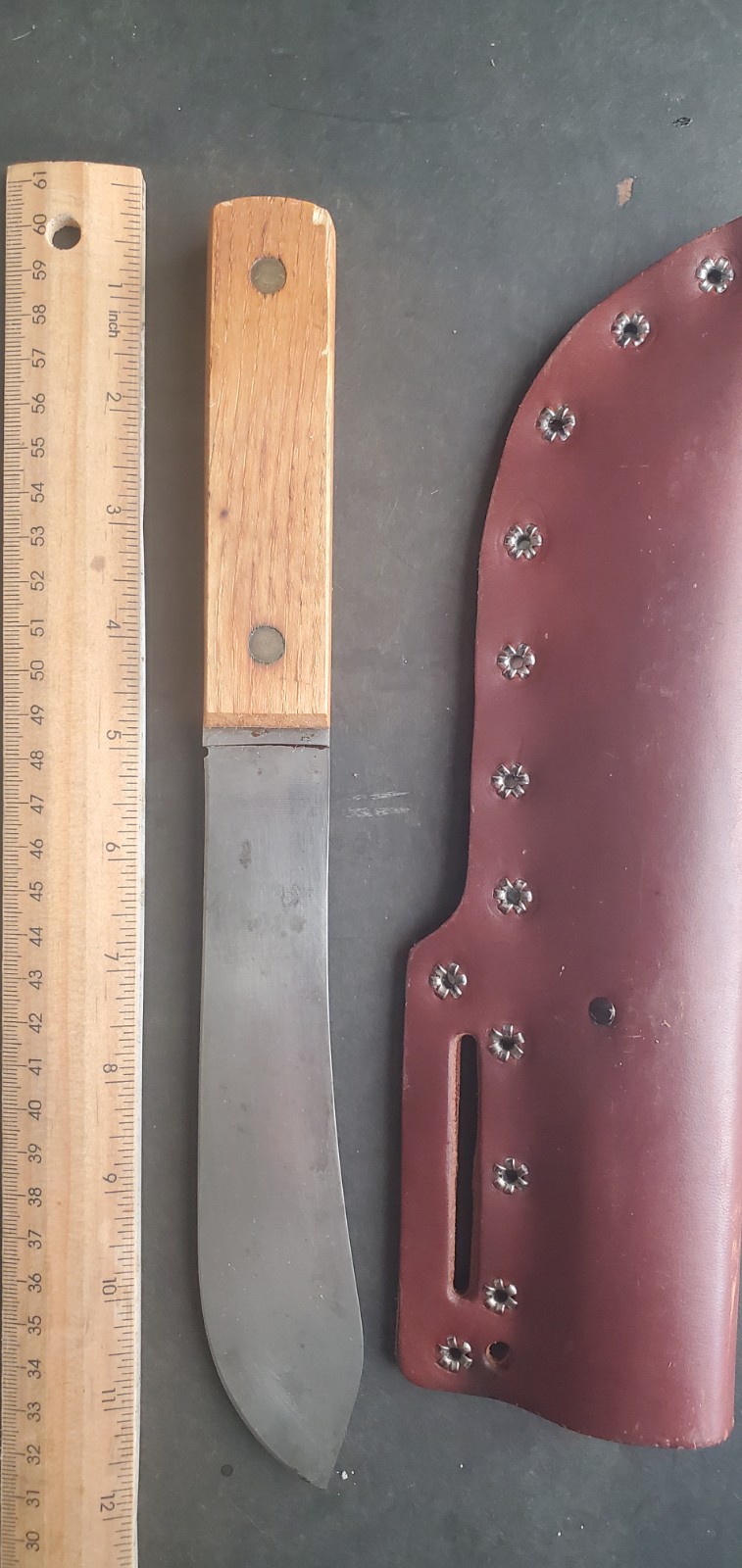 Cold Steel Carbon V Hudson Bay Butcher Knife W/Leather Sheath