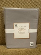 Pottery Barn Teen Super Soft Cotton Sateen Twin Duvet GRAY NEW w/tags 79