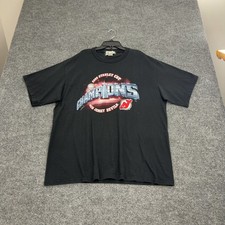 Vintage New Jersey Devils Lee Sport T Shirt XL Black 2000 Stanley Cup Champions