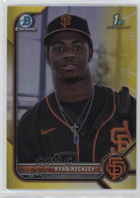 2022 Bowman Chrome Prospects Yellow Refractor 34/75 Ryan Reckley #BCP-163 0zu6