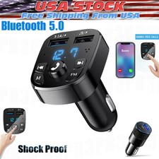 Bluetooth 5.0 Car Wireless FM Transmitter Adapter 2USB PD Charger AUX Hands-Free