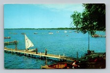 Postcard Lake Mendota Madison WI scenic sailb...