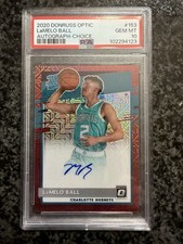 2020-21 Donruss Optic LAMELO BALL Rated Rookie Choice Auto PSA 10 Gem Mint