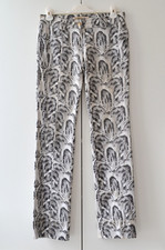 Vintage Womens ROBERTO CAVALLI Pants Trousers Printed Black White IT 42 US 8