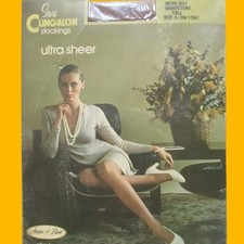 Vintage Sears Cling-Alon Stocking Sandstone Shapely Size A 9.5-10.5 Ultra Sheer