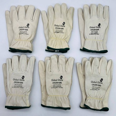 Global Glove CR3200 Drivers Work Gloves Size Medium Keystone Leather 6 Pairs
