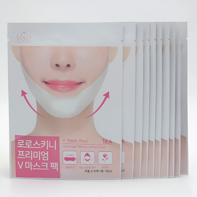 Loroskinni Premium Hydrogel Chin V-Line Lifting Pack, 1 Sheet, 10 Packs K-Beauty
