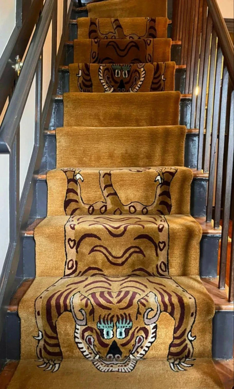 Rug Hand-Tufted Wool Tiger Runner Rug: Animal Print Carpet, 2.5x8, 2.5x10, 2x16
