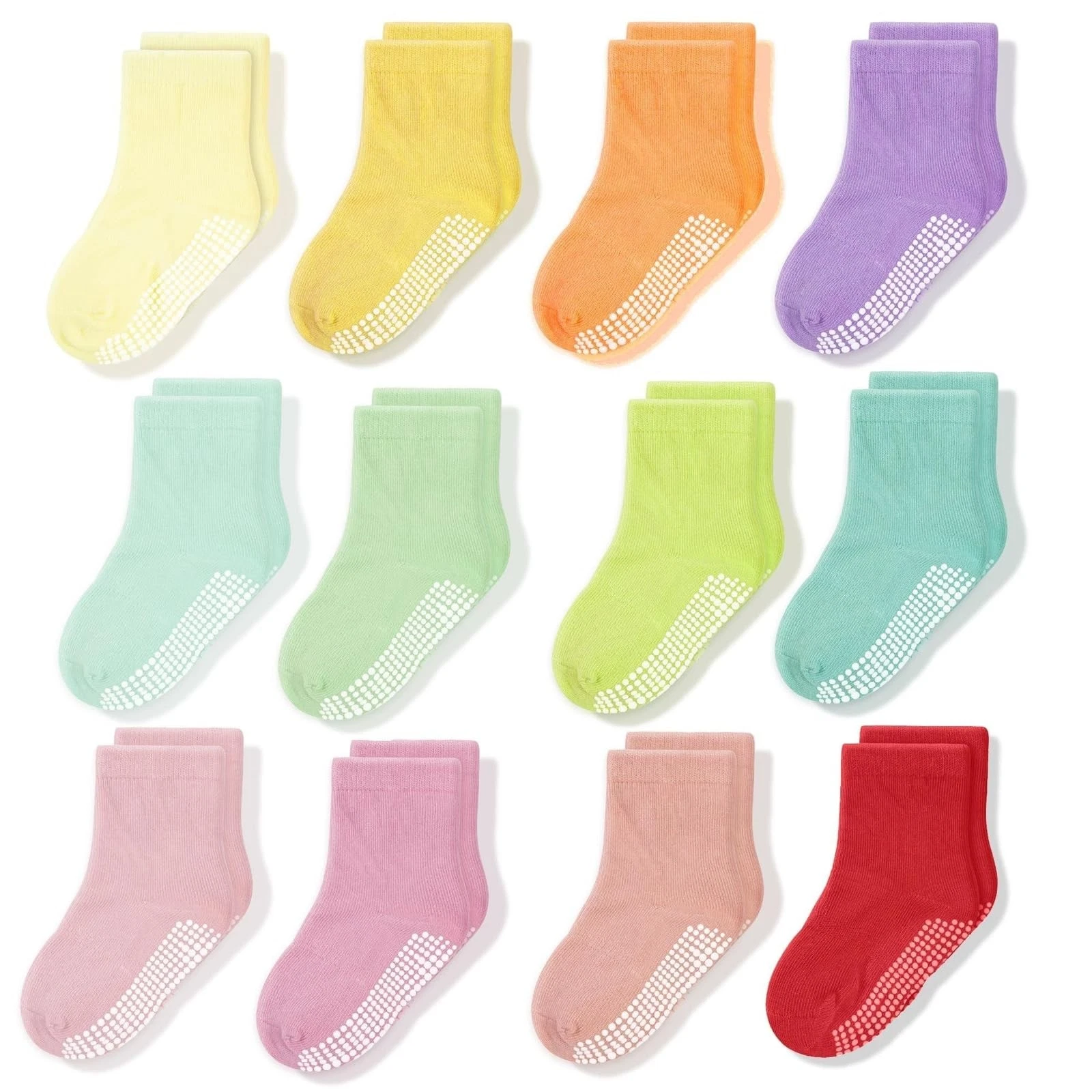 CozyWay Crew Grip Socks for Baby Girls, Rainbow 0-6 Months, Multicolor
Opens in a new window or tab