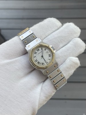 Cartier Santos Octagon 29mm Ref 2966 Automatic Watch w/ Box Booklet  SERVICED